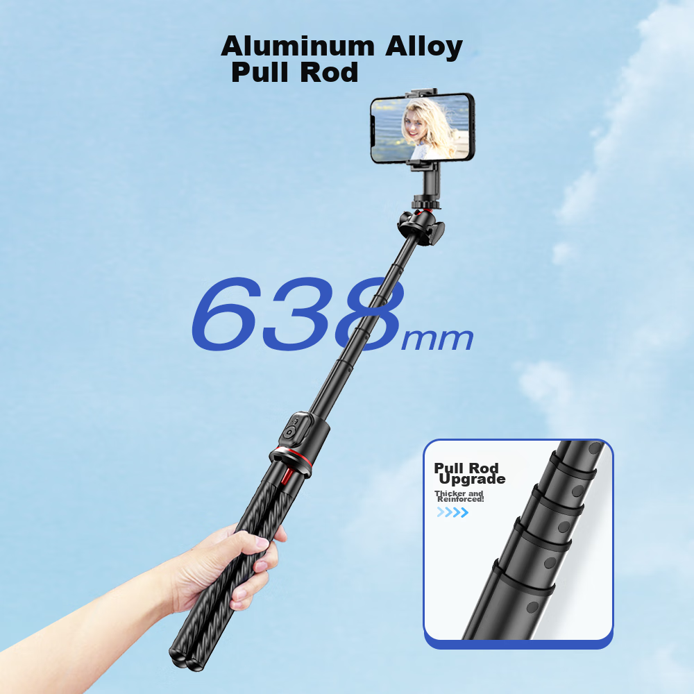 Liangdianpai Selfie Stick 1.3 Meters [High-Quality Materials] Hidden Integrated Universal Anti-Shake Floor Tripod, 360-Degree Rotation, Portable for Travel, Handheld for Live Streaming And Vlog Shooting