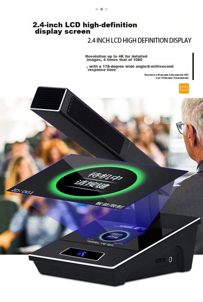SHILE YE-12 Professional Wired Handheld Microphone, Engineering Conference Microphone, Large Meeting Room Desktop Gooseneck Square Pole Microphone, One-To System 6