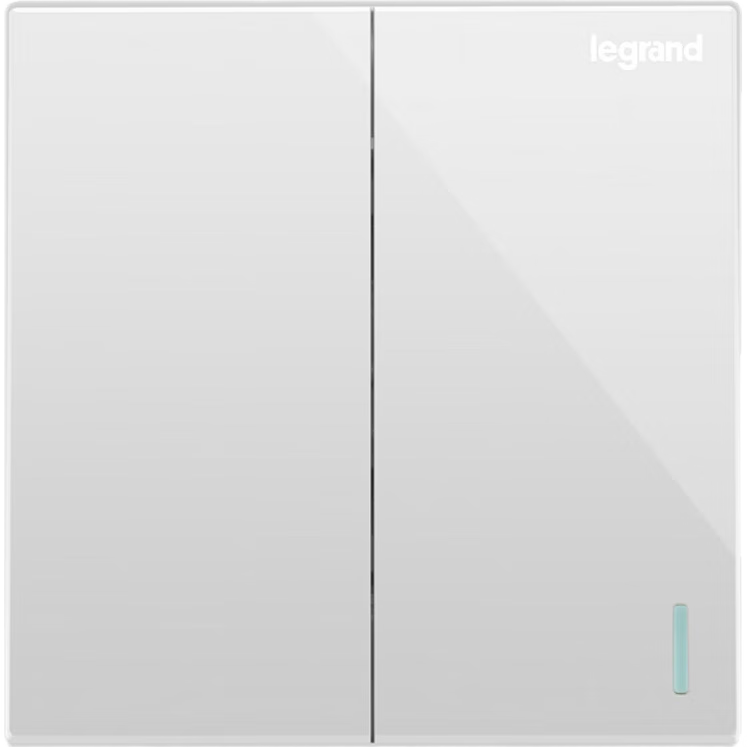 LEGRAND Switch Socket Panel, Shidian Magnolia White, 86-Type Concealed Switch Panel, Double Switch Double Control Switch