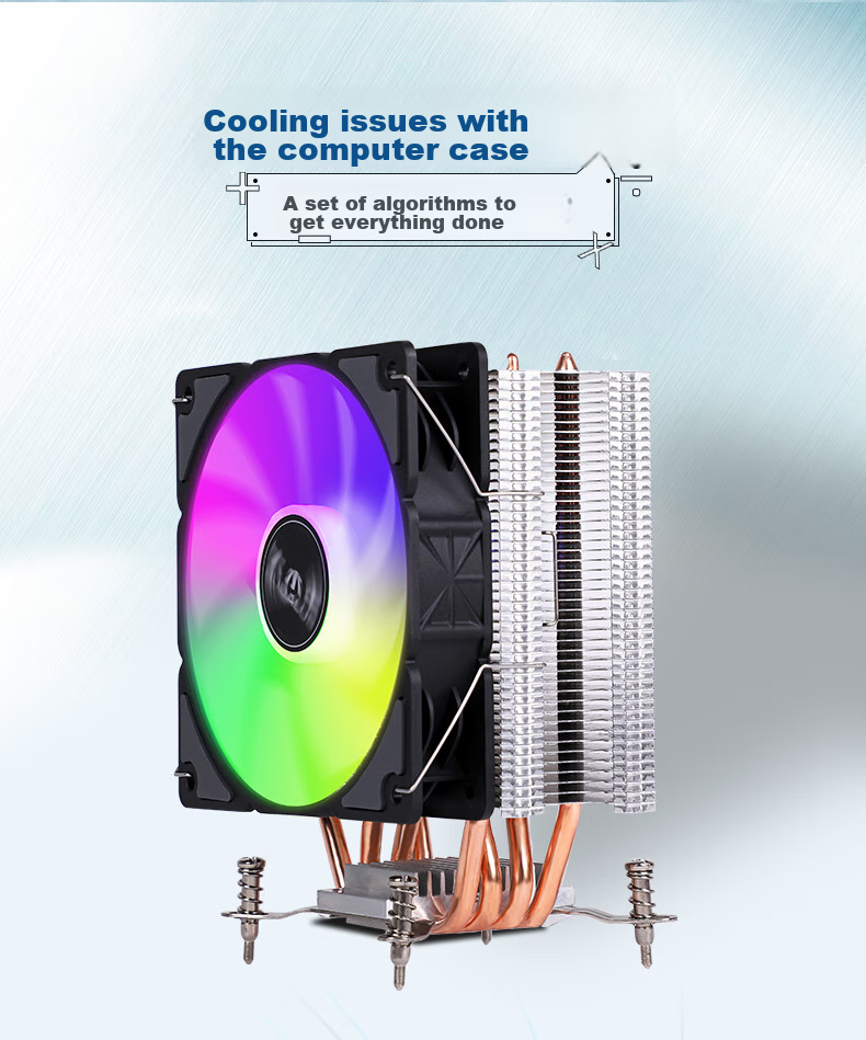 BUBALUS T43 4 Heat Pipe CPU Air Cooler (Supports Multi-Platform/i Series/PWM Temperature Control/12CM Fan/Thermal Paste/Clamp-On Design/Supports 1700) 3