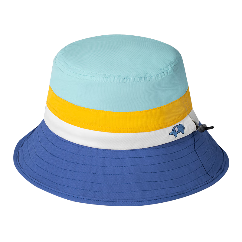 SHUKIKU Kids Sun Protection Hat UV Adjustable Breathable Bucket Hat Yellow Blue Elephant Size M