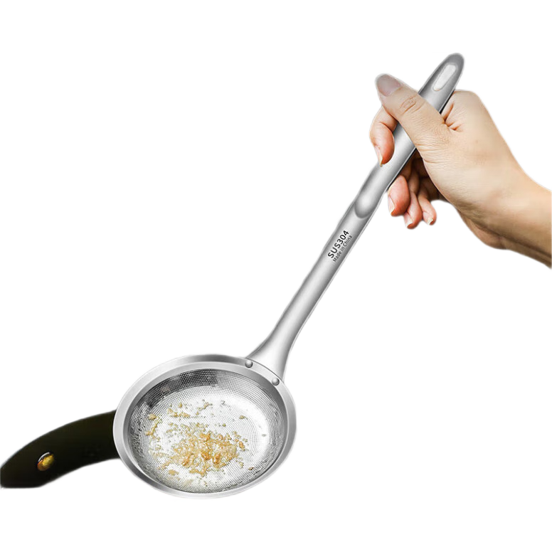 PINYU 304 Stainless Steel Strainer Skimmer, Multi-Functional Oil Separator for Kitchen, Removes Floating Oil And Foam, Oil Skimming Tool for Filtering
