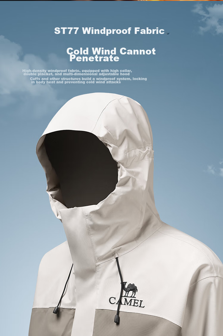 CAMEL Outdoor Jacket, Three-In Cold Protection, Warmth, Storm-Proof, Waterproof, Windproof, Mountaineering Coat, B782 8