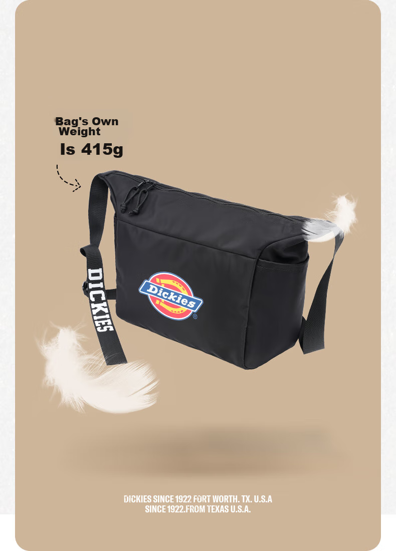 Dickies Shoulder Bag for Men, DK Multi-Pocket Crossbody Bag, Large Capacity, Fits 13.3-Inch Laptop, Canvas Backpack for Students 11