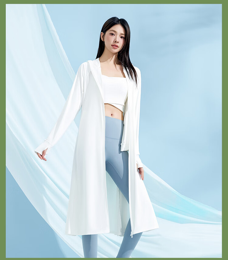 Yishangmei Long Sun Protection Coat for Women, Spring/summer 2026, UV-Resistant Full Body Sun Protection Clothing, Ice Silk Cool-Touch Jacket, Outdoor Wear, Black F 25