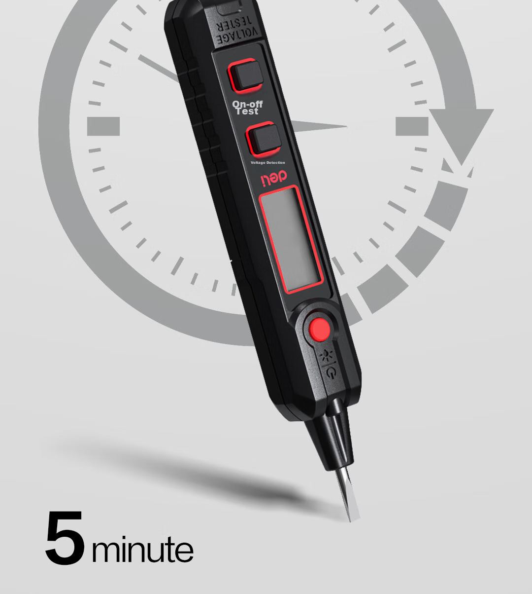 Deli Smart Dual-Use Voltage Tester Pen Multifunction Wire Break Detector Digital Display Electrician Induction High Voltage Tester Pen 14