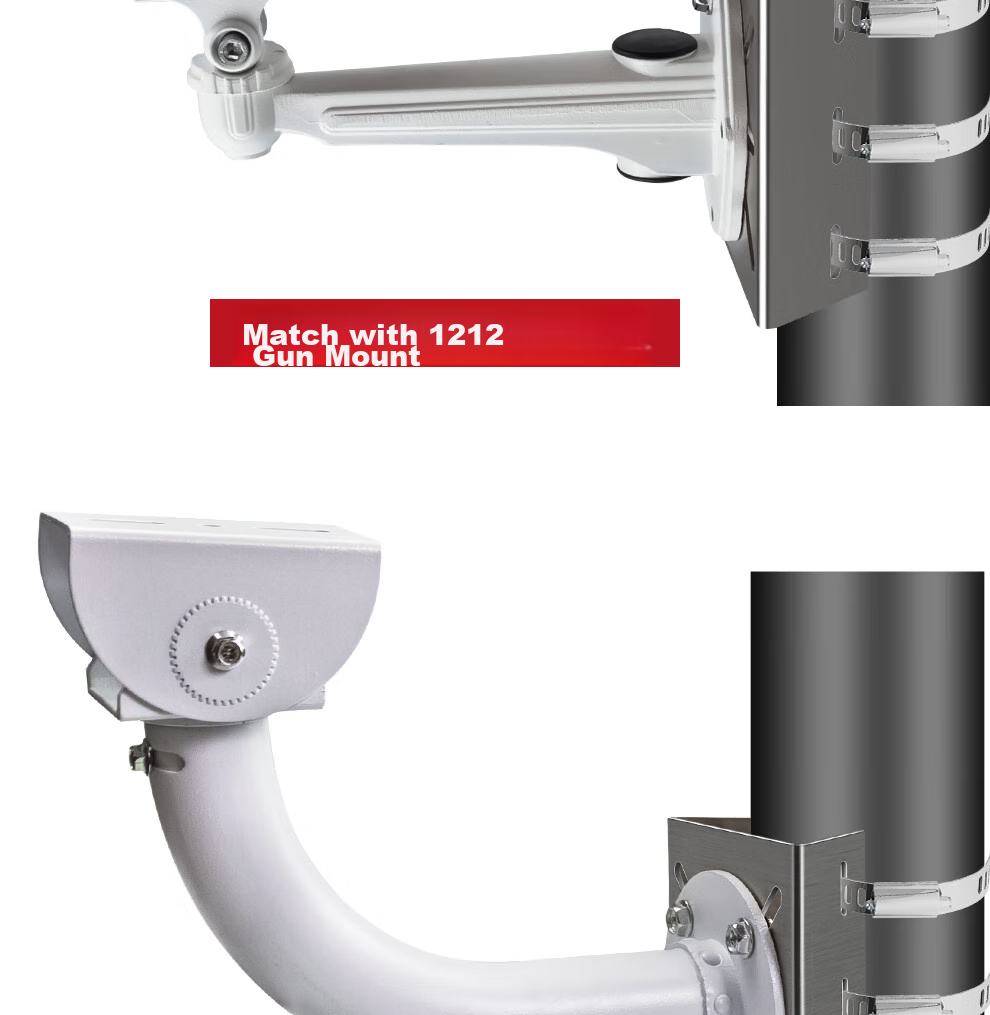 COMPCCTV Surveillance Clamp Bracket, Stainless Steel Universal Ball Camera Gun Camera Stand, Pole Light Pole Utility Pole Clamp Bracket 8