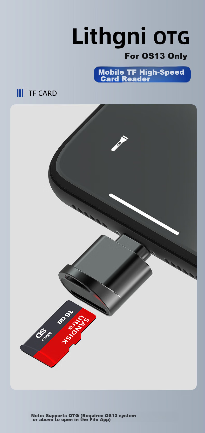 LinkStone Apple IPhone 13 Phone Tablet TF Memory Card Reader, 14 Pro Video Image 12 Expansion IPad Computer Conversion Cable, Micro SD High-Speed 11 Reading 1