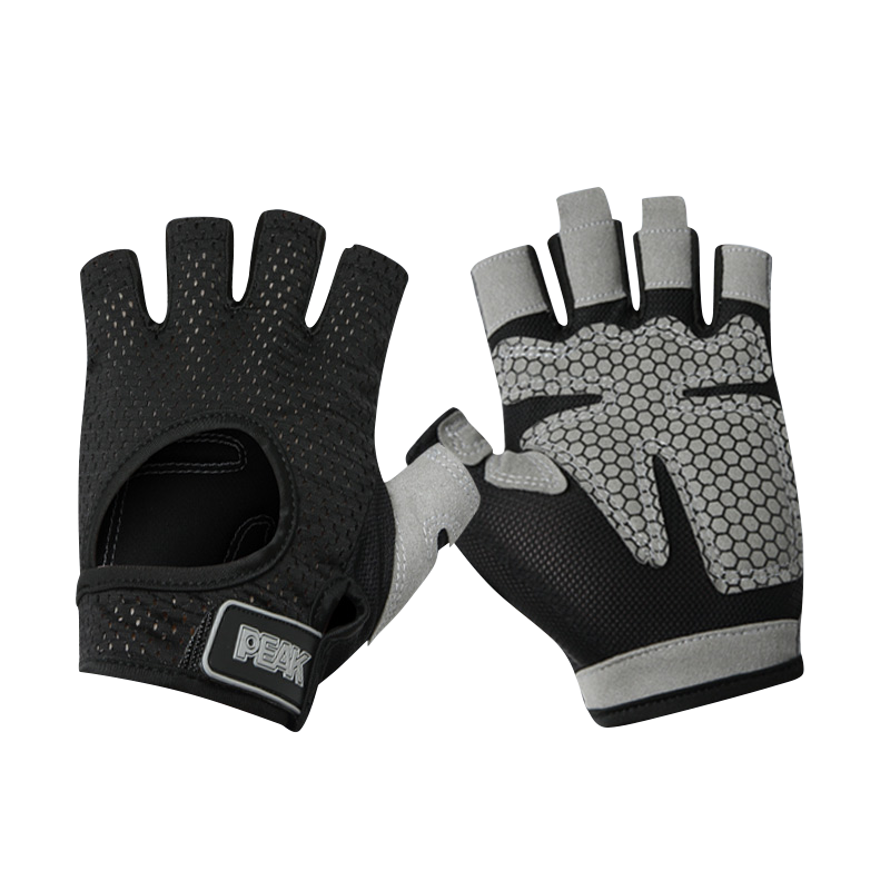 PEAK [Two-Pack] Fitness Gloves for Men And Women, Sports Cycling Half-Finger Barbell Pull-Up Weightlifting Non-Slip Hand Protection M