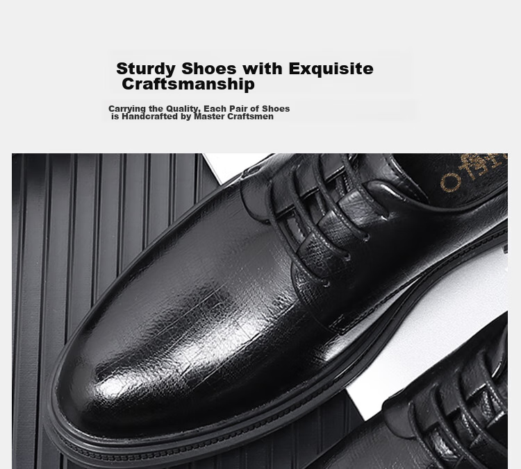 CARTELO Leather Shoes for Men, Derby Shoes, Dress Shoes, Business Formal Wear, Genuine Leather, Height-Increasing, 2026 New Style, Casual Wedding Groom Breathable Shoes 8