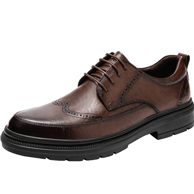 G.N.Shi Jia Men's Leather Shoes, 2026 New Brogue Carved Men's Shoes, British Retro Business Casual Formal Dress Shoes