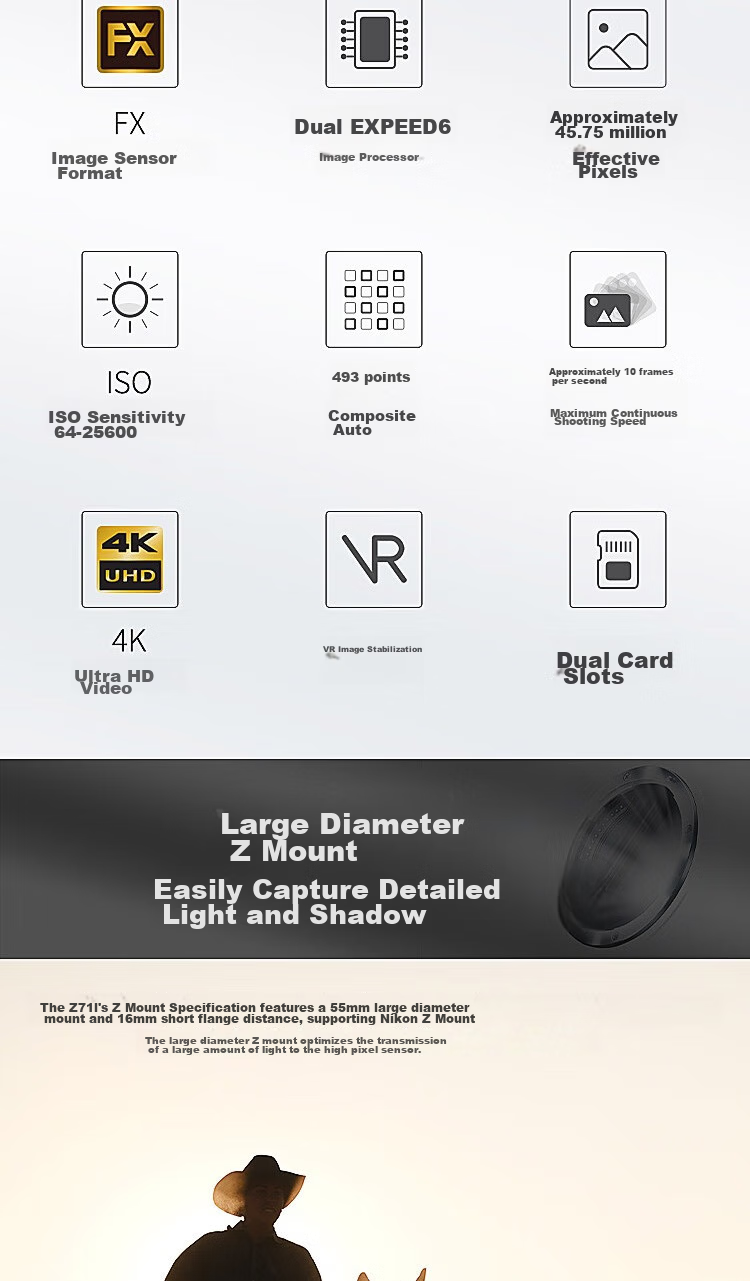 Nikon Z7II [Subsidies] Full-Frame Balanced Mirrorless Camera, 5-Axis Image Stabilization, High Value for Money, Balanced Performance, Z72/Z7 Second Generatio 2