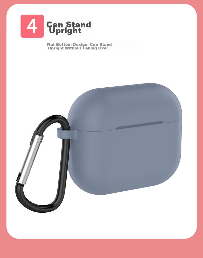 KMaxAI AirPods Pro Second Generation Protective Case, Silicone Soft Shell with Lanyard Hook, Apple True Wireless Earphones 2, C-Type Frosted Case, Anti-Fingerprint, Solid Color Simple Design, Xiangyi Ka 5