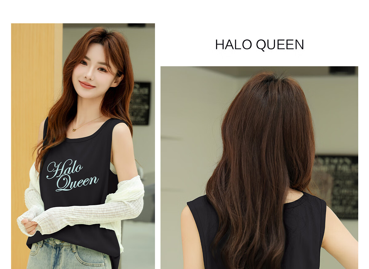 Halo Queen Women's American Style Sleeveless Tank Top Summer Casual Sports T-Shirt H142D3002 26