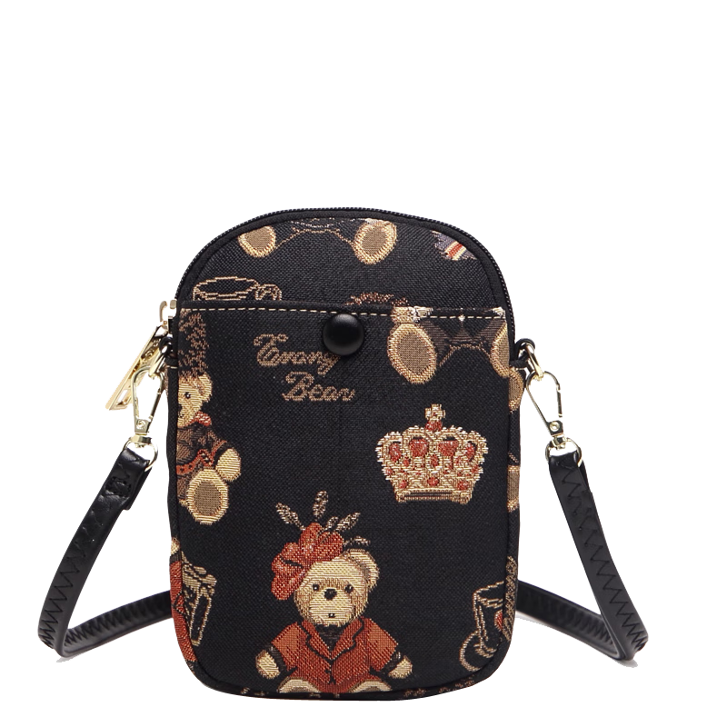 Xiaoxiongyilian Fabric Cute Phone Bag for Women, Shoulder Crossbody Bag, Vertical Phone Pouch, Coin Purse, Mini Handbag, Christmas Gift