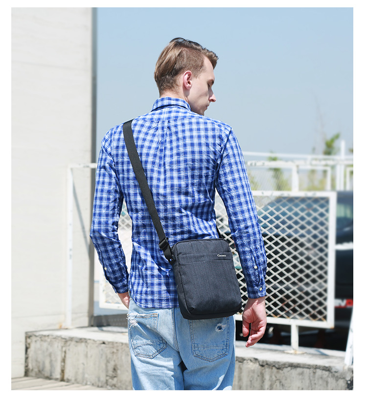 CROCODILE Men's Fabric Bag, Sports Casual Shoulder Bag, Simple Trendy Crossbody Vertical Style Bag, Gift B2002, Royal Blue 2