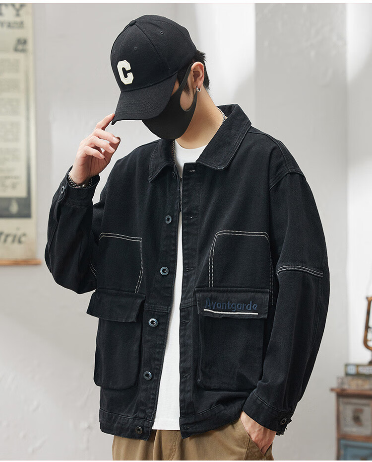 Zengzhi Denim 2026 Spring Autumn Men's Letter Embroidered Denim Jacket Casual Denim Workwear Coat Men's Denim Shirt 3