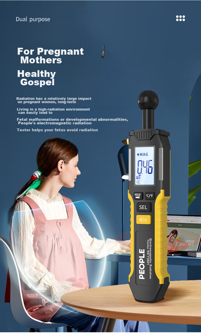 Renmin Electromagnetic Radiation Detector Professional Electromagnetic Wave Measurement Device for Home Appliances, Computers, Mobile Phones, And High-Voltage Lines High-Frequency Monitoring Instrument 7