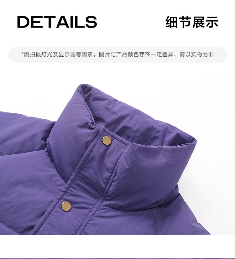 Dme [Light Warm Winter] Vintage Stand Collar 90% Duck Down Jacket for Petite Women, Warm Coat with Hidden Filling 35
