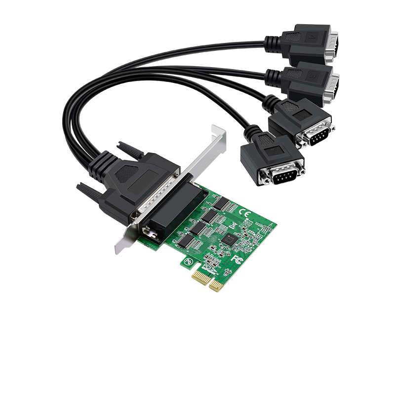 EB-LINK PCI-E to 4-Port Serial Card, Computer COM Port Expansion Card, 1-To RS232 Industrial Control Machine, 9-Pin Multi-Serial Adapter Card