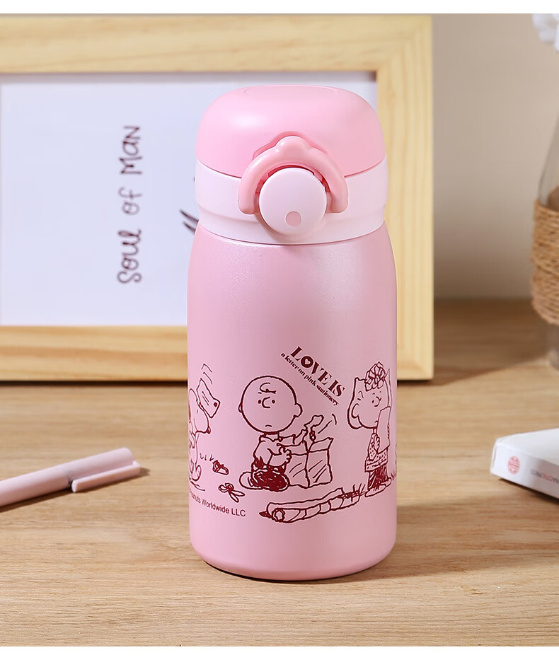 SNOOPY Insulated Mug, Small Capacity, 316 Stainless Steel, Mini Straw Pocket Cup, Compact Portable Water Bottle for Students, Men And Wome 23