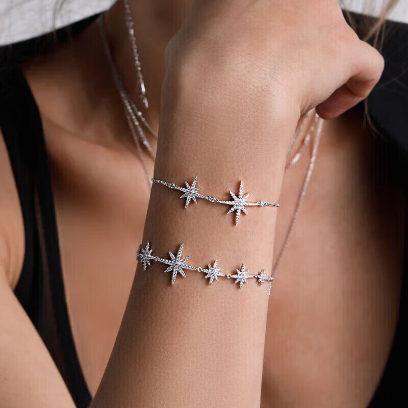 APM Monaco Hexagram Bracelet for Women, Luxurious High-End Hand Jewelry, Birthday Gift for Girlfriend Or Wife