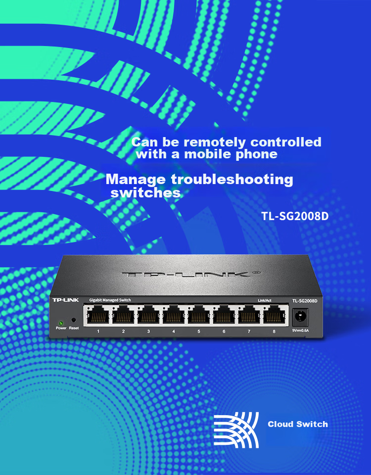 TP-LINK 8-Port Gigabit Cloud Management Switch [Upgraded Version of TL-SG1008D], APP Management, Plug And Play, Network Cable Splitter, TL-SG2008D 1