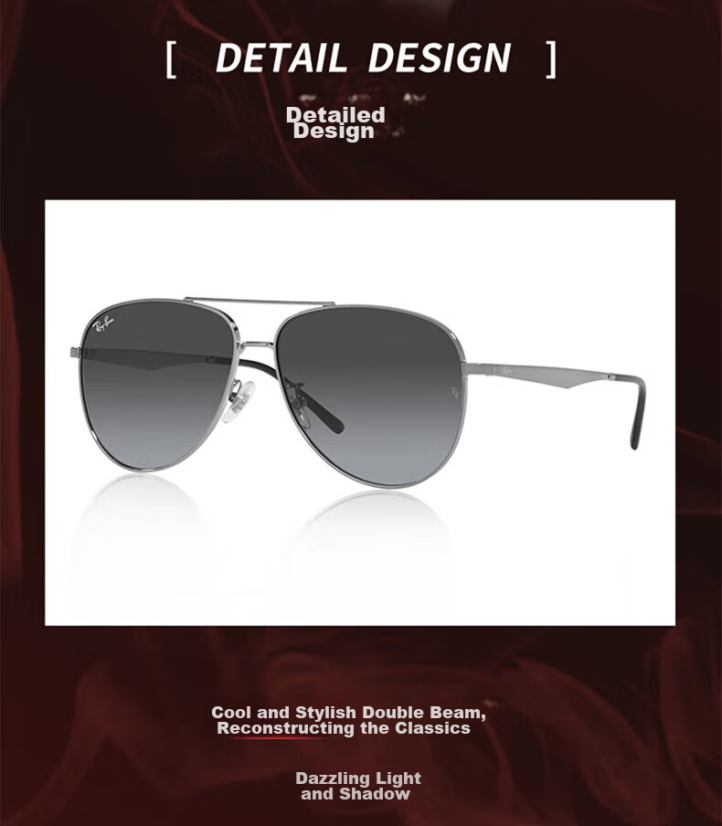 RayBan Sunglasses, Classic Aviator Style, Fashionable Sun Protection Glasses, RB3712D 004/8G 2