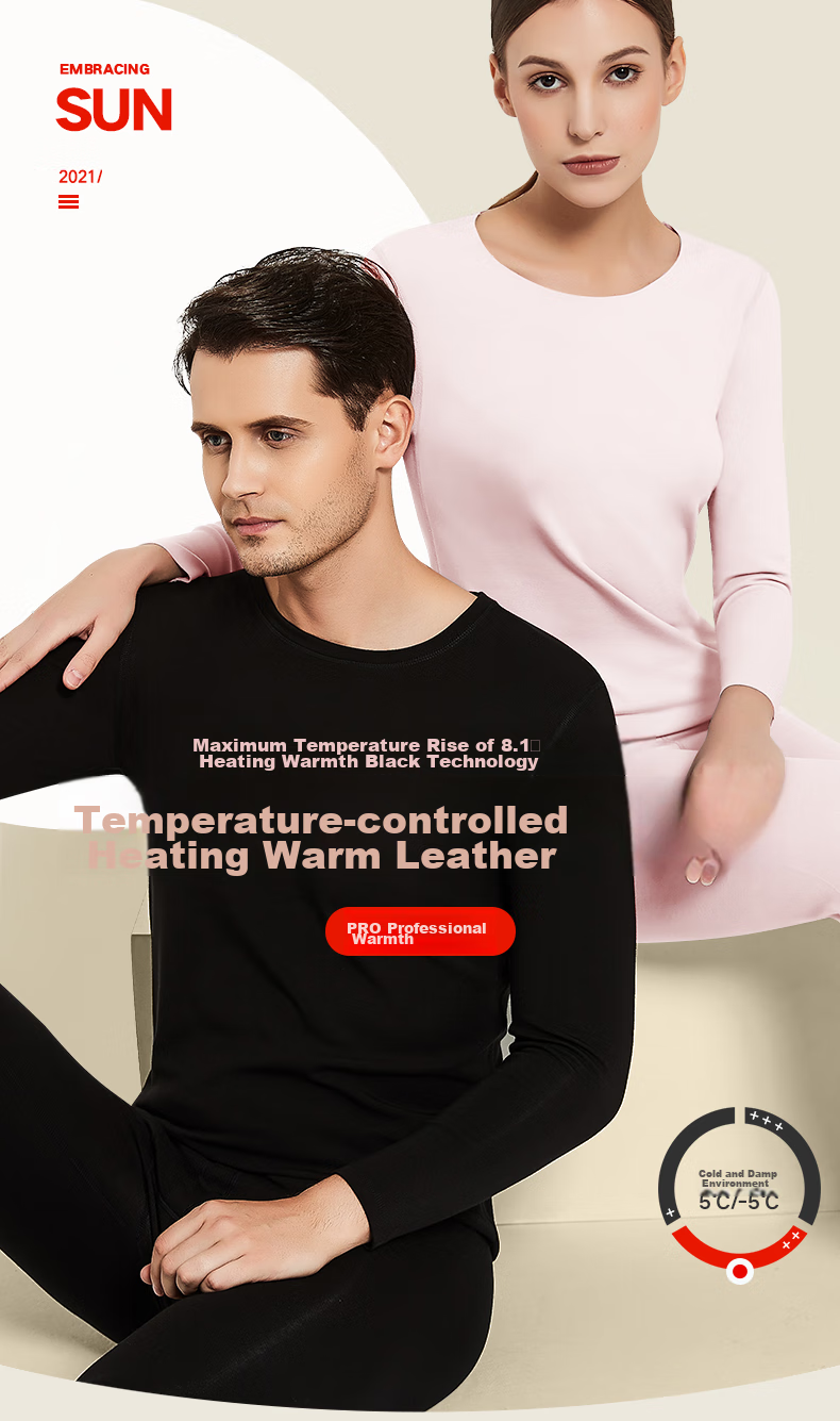 Hengyuanxiang [Winter Bestseller] Thermal Underwear for Men And Women, Heat-Retaining Autumn Top And Bottom, Seamless Warm Base Layer Set with Brushed Fabric 1
