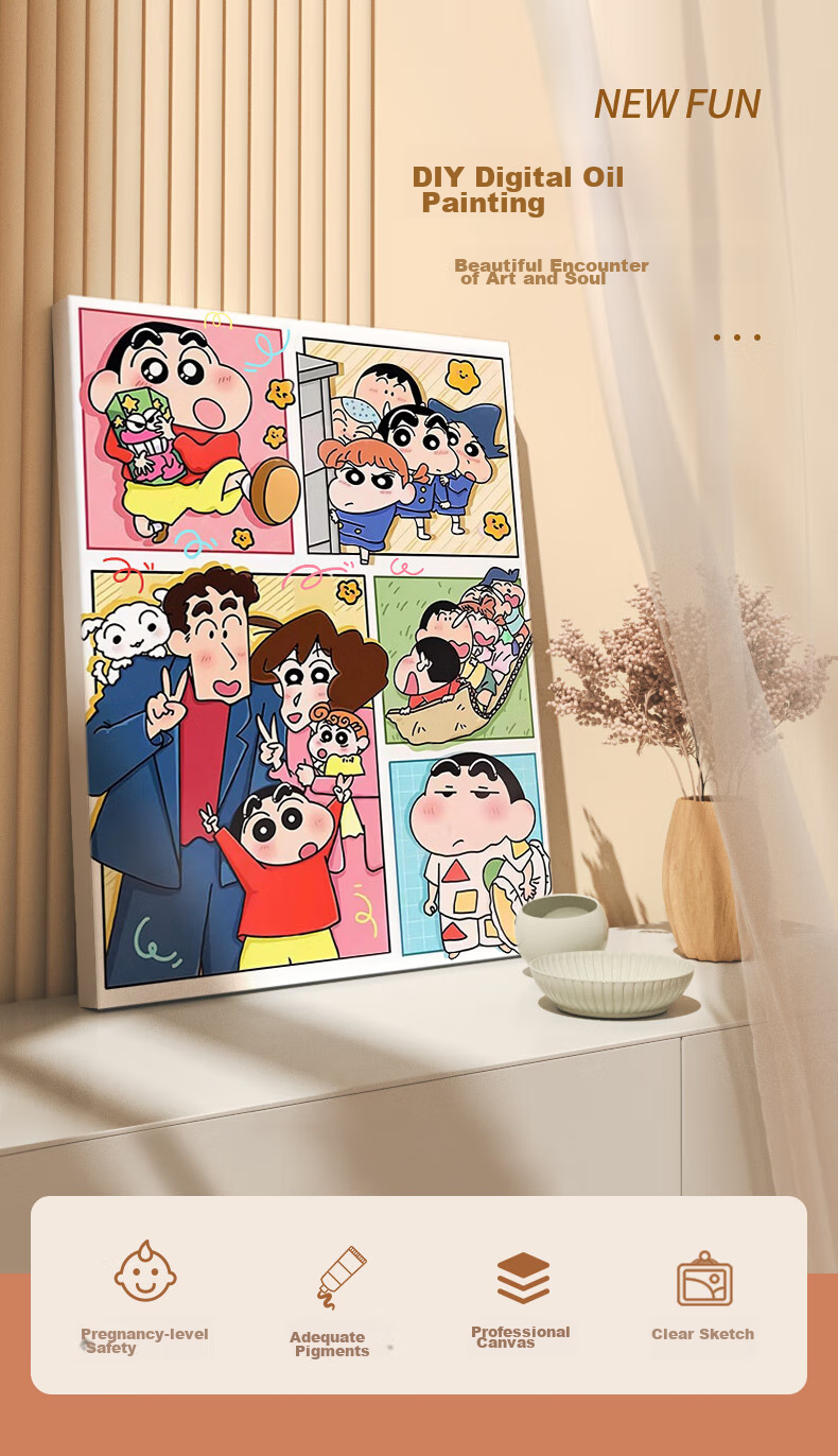 Long Time No See DIY Digital Paint-by-Numbers Children's Painting Gift Handmade Coloring Acrylic Sanrio Cartoon Anime Decorative Painting 1