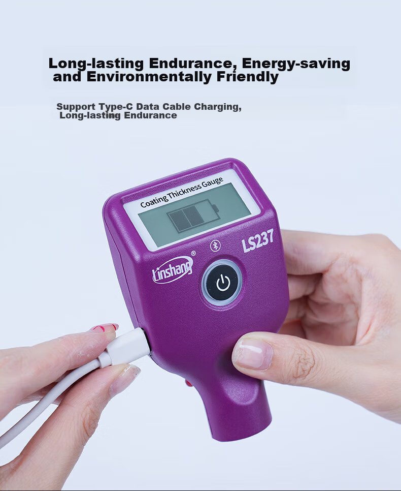 Linshang Bluetooth Rechargeable Paint Film Meter LS237, Used Car Iron Powder Putty Paint Surface Detector, Coating Thickness Gauge 5