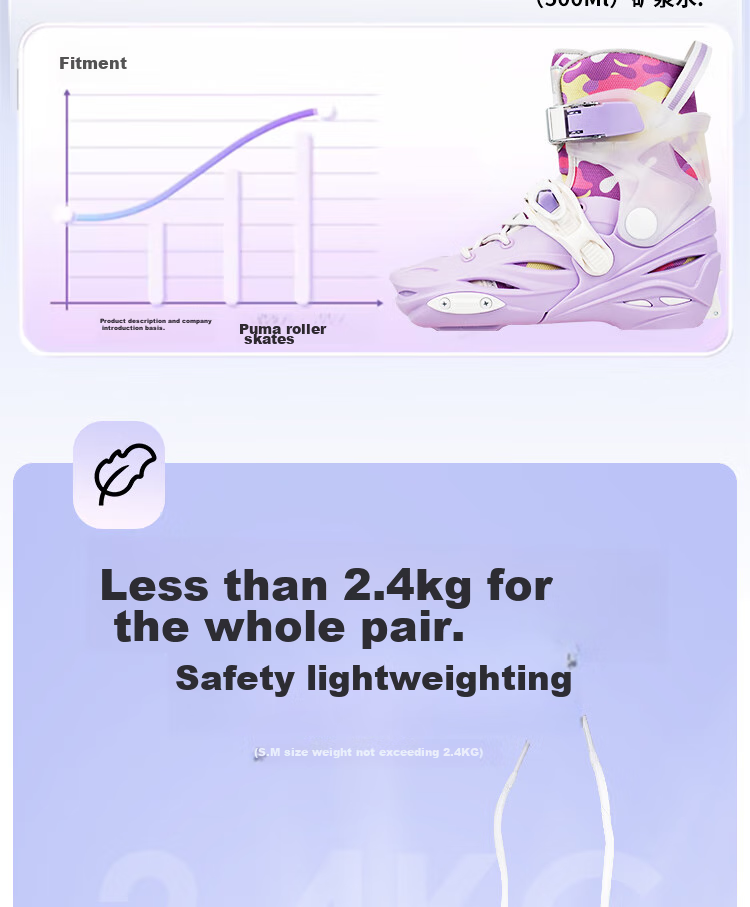 COUGAR Roller Skates for Children, Adjustable Boys And Girls Set, Inline Skates Professional Flat Roller Skates MZS321 Dream 7