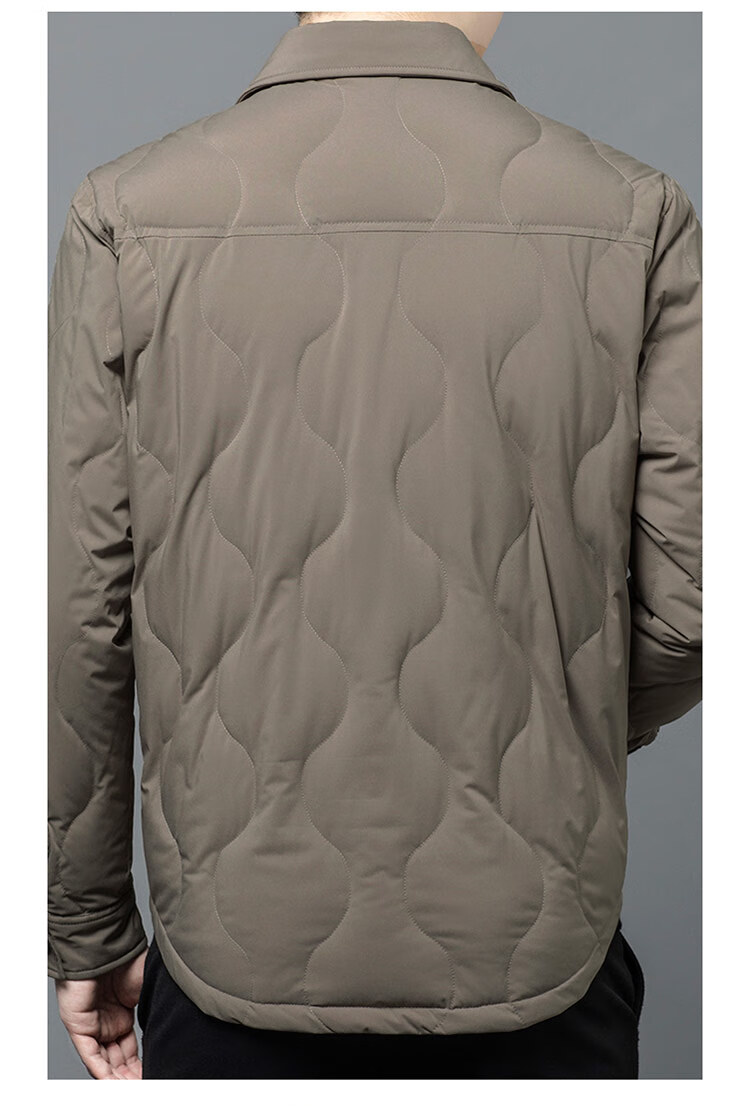 Edenbo Autumn Winter Men's Down Jacket Turn-down Collar Workwear Casual Warm Coat Dark Gray 1175/92A (L) 5