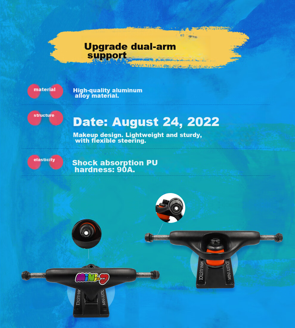 JUSTICE Professional Skateboard for Children's Double-Warped Deck, Essential for Middle And Elementary School Curriculum, Spaceman Astronaut Design, Suitable for Ages 6-12 8
