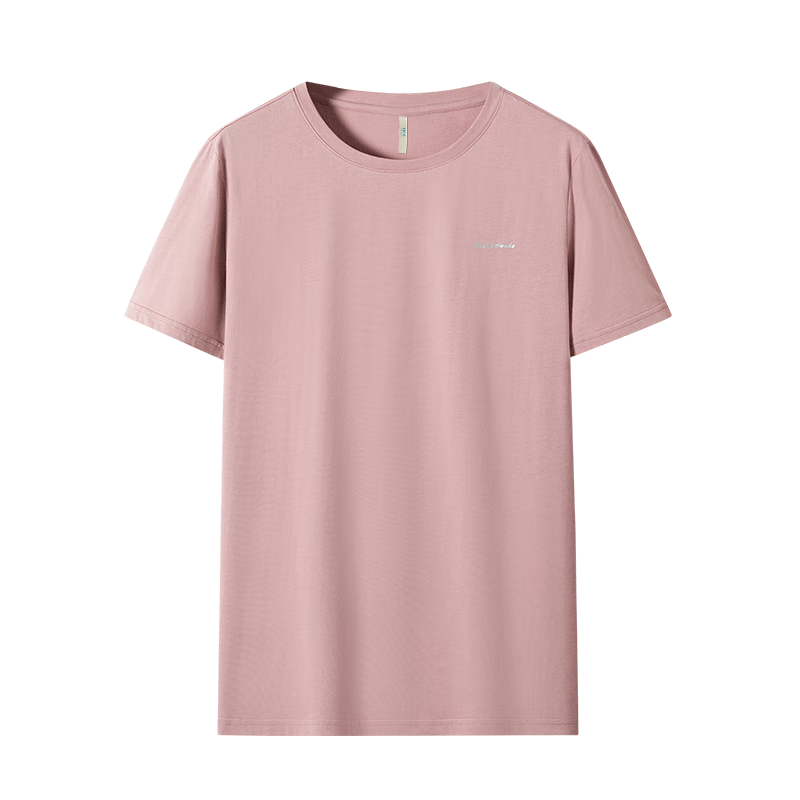 Hailanzhijia Men's Short-Sleeve Undershirt, Round Neck, 100% Pure Cotton, Comfortable, Breathable, Thin, Basic Undershirt, 2-Pack