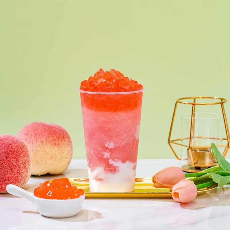 云山半寒天晶球脆波波樱花味杨枝甘露奶茶免煮珍珠开袋即食甜品啵啵500g
