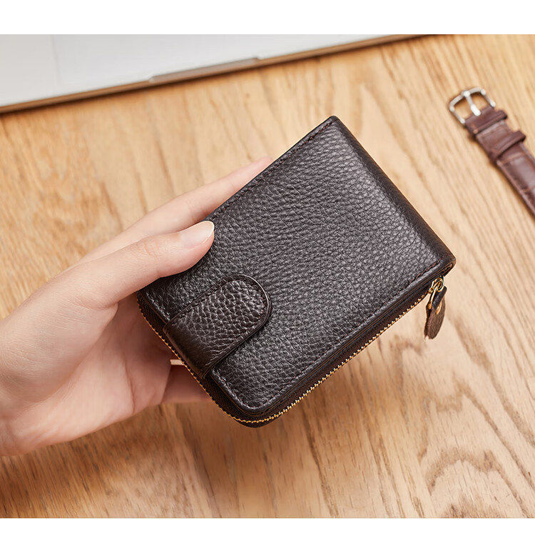 BOSTANTEN Top-Grain Leather Card Holder with Multiple Slots, Accordion Wallet for Men, Coin Purse, Birthday Gift for Husband, Boyfriend, Or Father 10