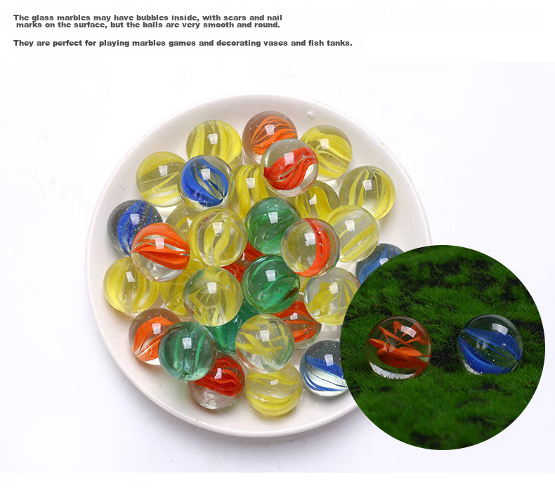 Shenglv High-Quality Glass Marbles, 25mm, 20 Pieces, for Game Console, Checkers, Gardening, Fish Tank Decoration, And Flower Arrangements 5