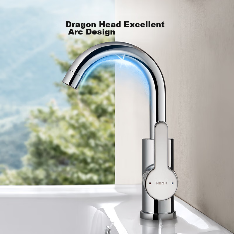 Смеситель для раковины HEGII HMF928-111B, поворотный, с горячей и холодной водой, цинковый сплав, хром