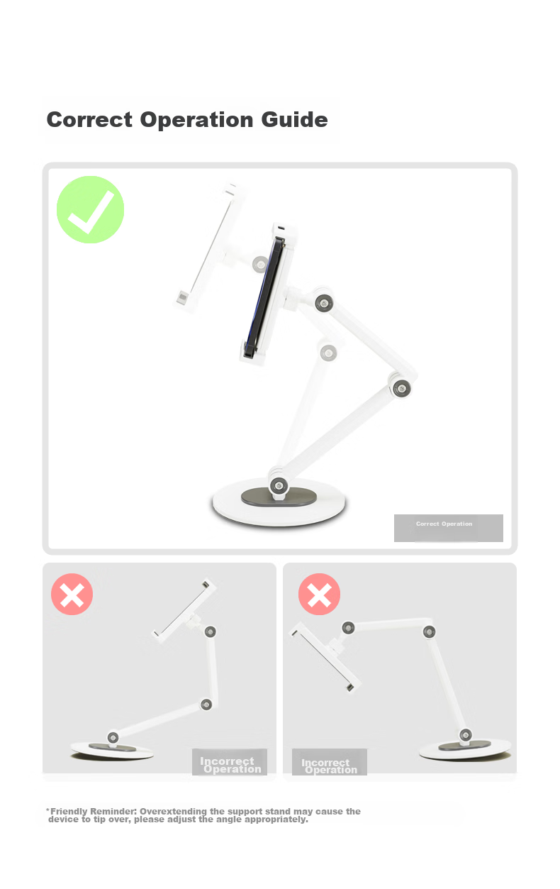 Brateck Beihu Inverted Tablet Stand iPad Computer Inverted Mount Tablet Arm Monitor Bracket Floating Support E350pd+P200 Black 7