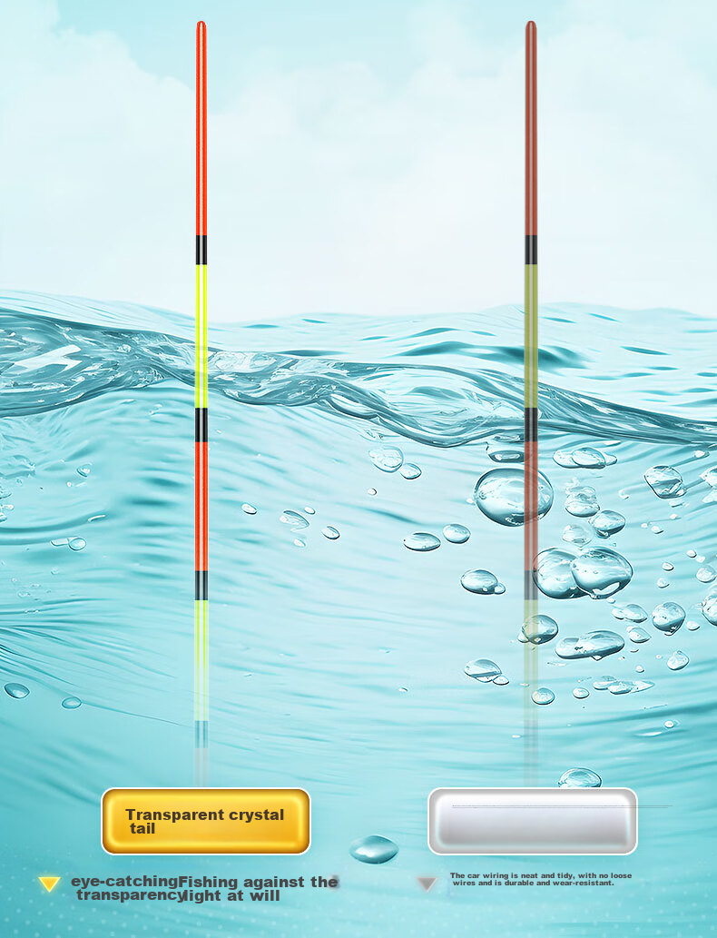 JIADIAONI Hard Tail Crystal Float, Thickened Tail for Visibility, Highly Sensitive Crucian Carp Float, Wild Fishing Nano Float, Authentic Product 7