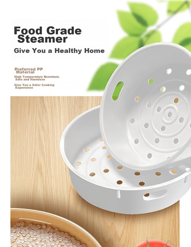 Jingwanhui Suitable for Midea Rice Cooker Steamer Ball Pot, 4L/5L Universal Rice Cooker Inner Steamer Rack, Steaming Tray, Steamer Basket, Ball Pot Inner Liner Size 20.1-20.8CM with Handle W808 6