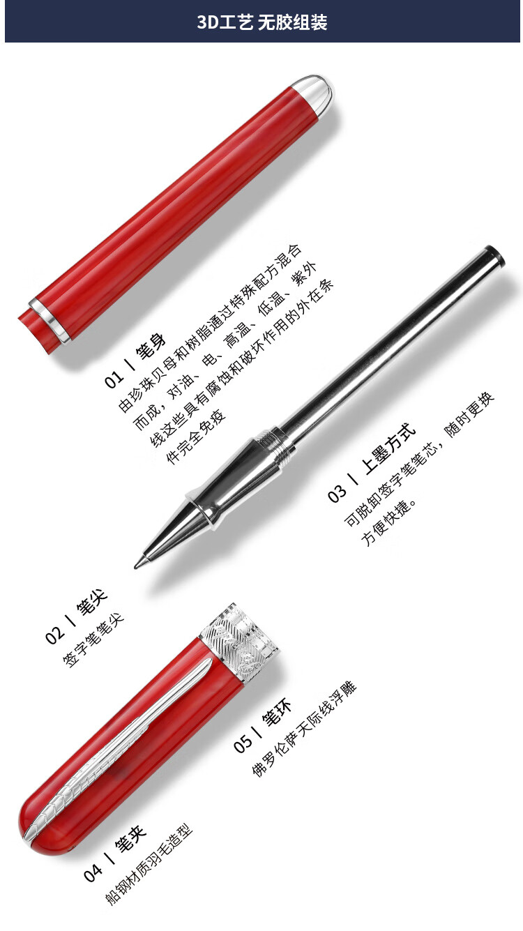 MONTBLANC Red Notebook and Penid Red Signature Pen Gift Set 21
