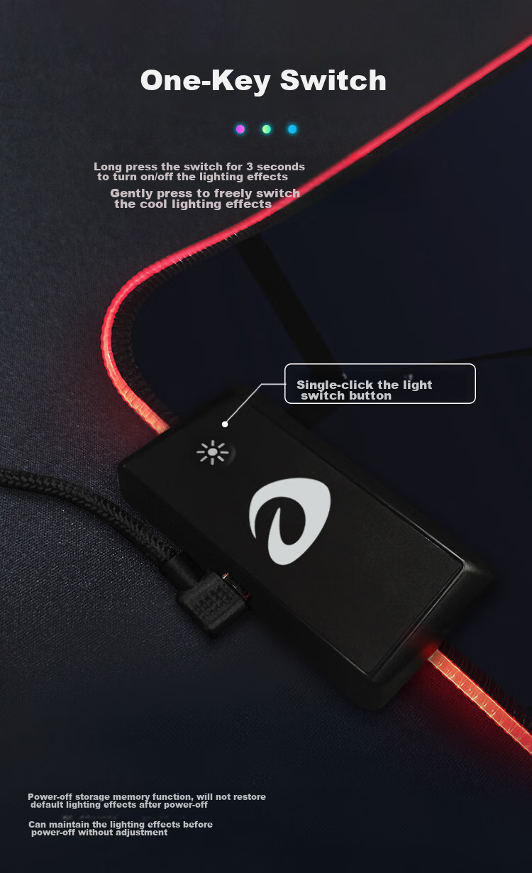 DAREU Professional Gaming Cool RGB Light-Up Mouse Pad, Large Size 800*400*3mm, USB Interface, Smooth Desk Mat, PE-T84 for VALORANT 3