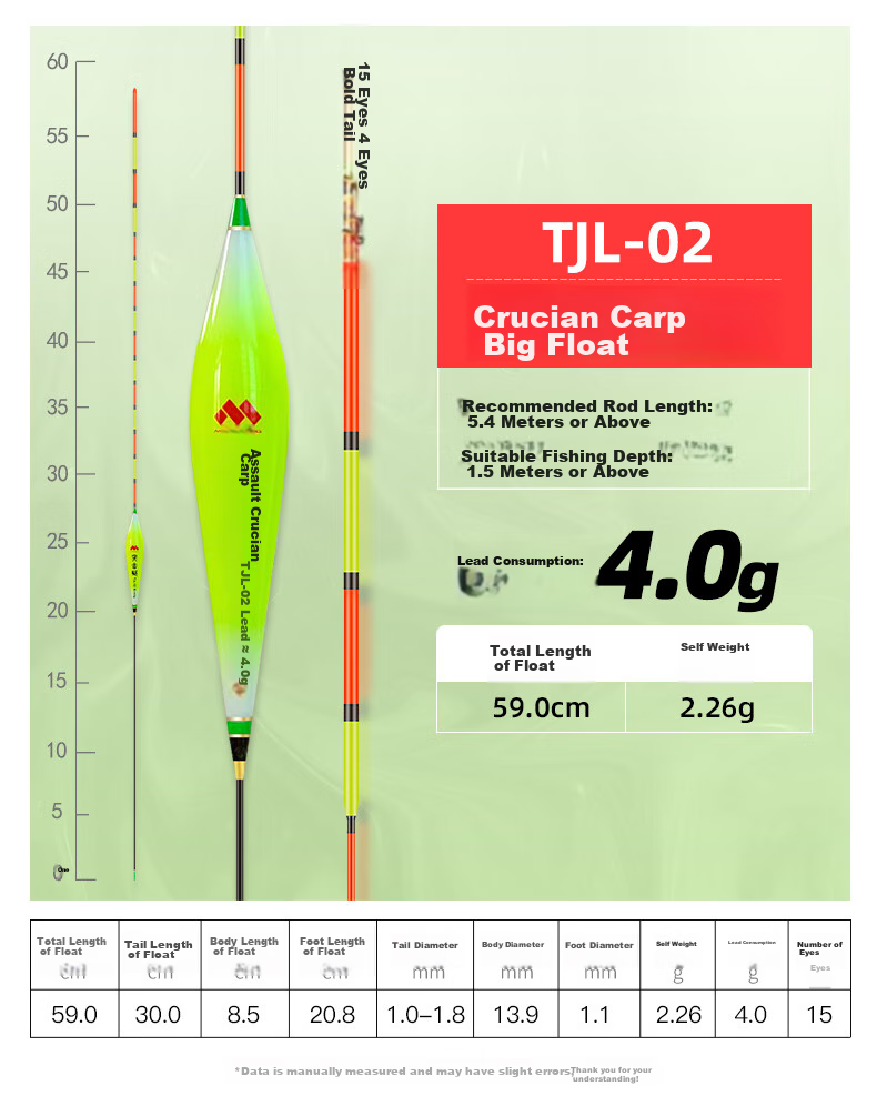 Menggong Assault Carp Float, Highly Sensitive Wild Fishing Float, Carp And Bighead Carp Float, Eye-Catching Thickened Windproof And Wave-Resistant Carp Float for Wild Fishing 03 8