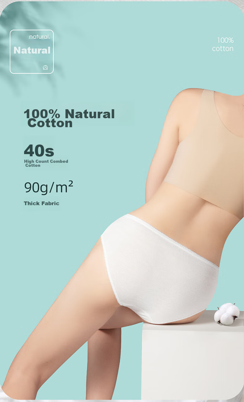 BADIGAO Disposable Underwear for Women, Maternity Pure Cotton Travel-Resistant Shorts, Postpartum Maternity Large Size All-Cotton Daily Disposable Panties, L Size 6