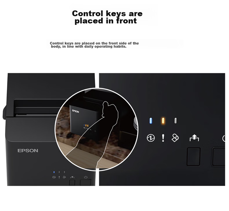 EPSON Thermal Receipt Printer 80mm for Hotels, Takeout, Kitchen Receipts, Barcode And QR Code Printer TM-T100E USB/RS Interface 16