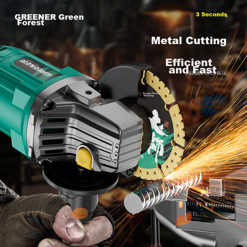 GREENER Lithium Battery Brushless Angle Grinder 24-Piece Set Rechargeable Cutting Machine Polishing Grinding Rotary Angle Polisher Cutter