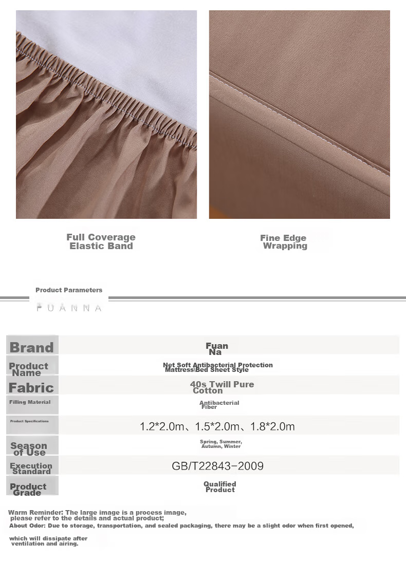 Fuanna Fitted Mattress Protector Double-Sided Washable Non-Slip Oversized 120x200cm Green 16