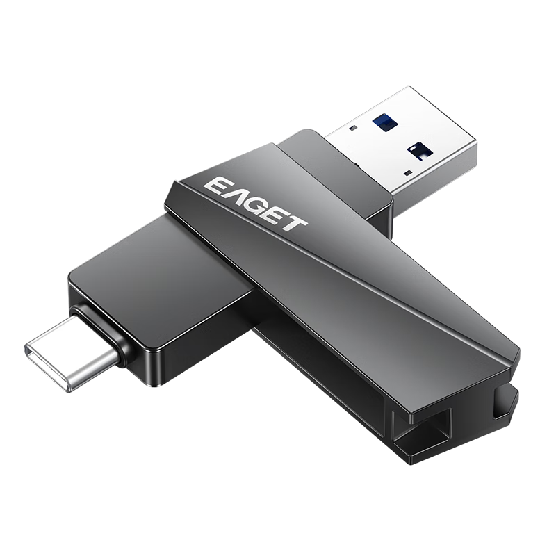 EAGET 64GB Dual-Interface USB Flash Drive with Type-C And USB 3.2 Ports for Phone And Computer, High-Speed Large Capacity for Office, Study, Car Use CF60 Compatible with Huawei, Xiaomi, Apple
